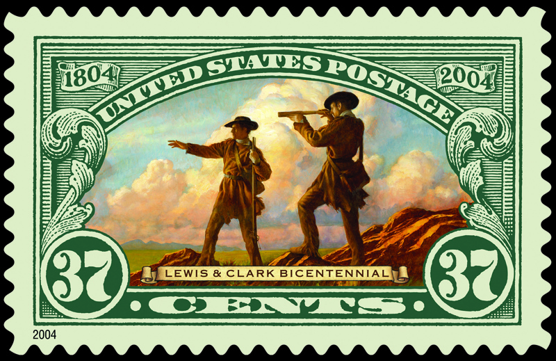 Sello postal conmemorativo del bicentenario de la expedición de Lewis y Clark (2004)